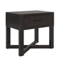 Wood Finish X-Base End Table with Drawer - Antique Black