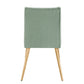 Gold Finish Fabric Dining Chairs (Set of 2) - Light Green Fabric