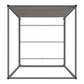 Metal Canopy Bed with Linen Panel Headboard - Gray Linen, Black Nickel Finish, King Size