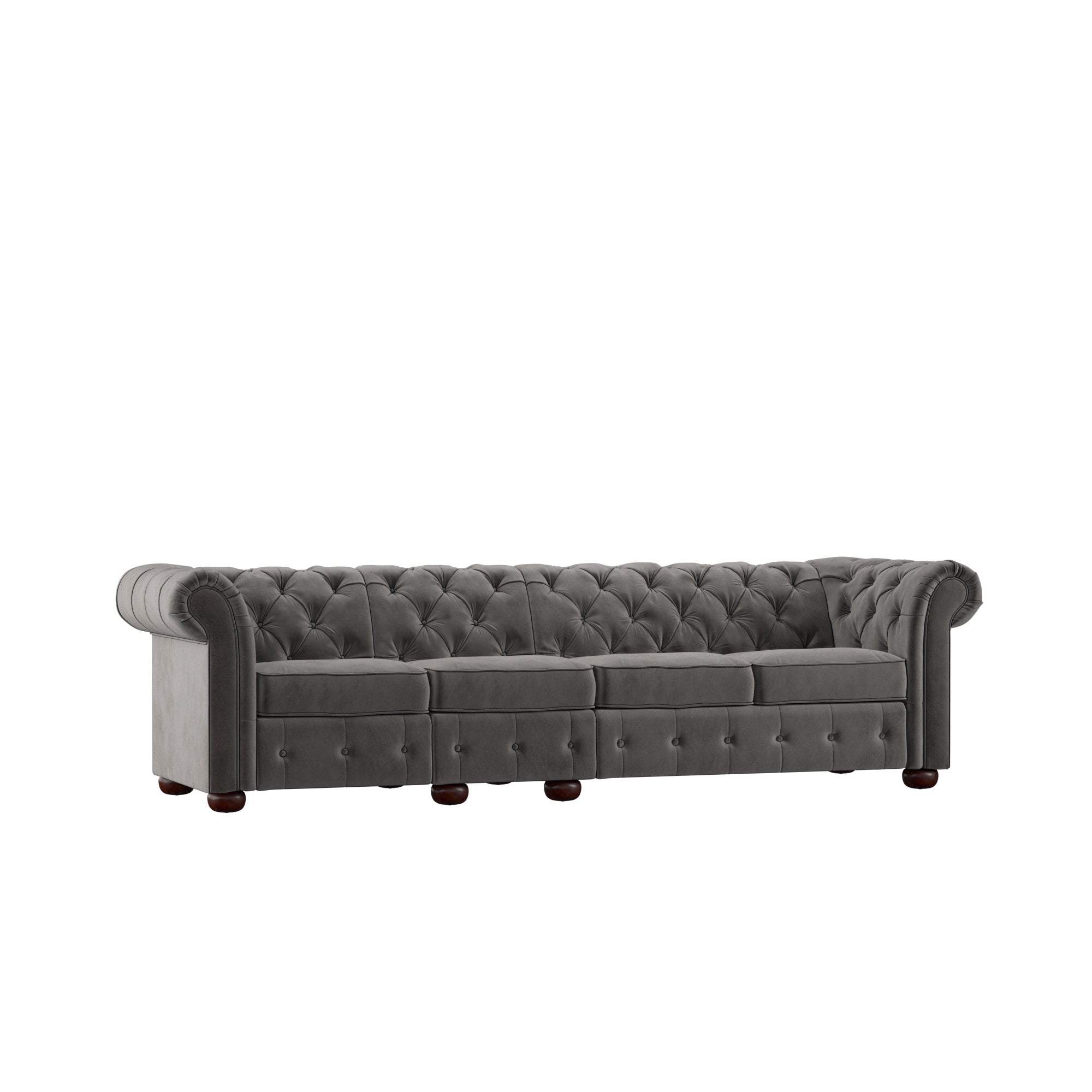 3 seater discount grey chesterfield sofa