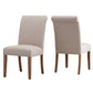 Slipcovered Rolled Back Parsons Chairs (Set of 2) - Beige, No Slipcover