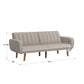 Upholstered Convertible Split-Back Futon Sofa Bed with USB Charging Ports - Light Gray Linan