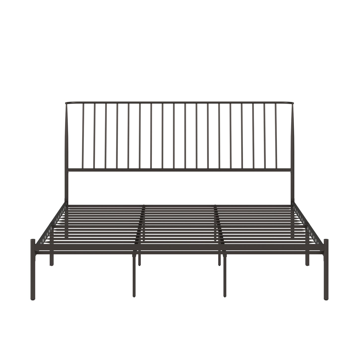 Metal Platform Bed with Curved Metal Headboard (King Size)