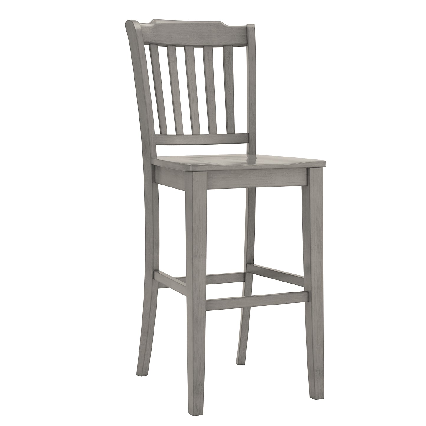 Slat Back Bar Height Chairs (Set of 2) - Antiqua Gray Finish