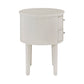 2-Drawer Oval Wood Accent Table - White