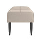 Black Finish Linen Upholstered Bench - Beige