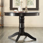 Black Wood Dining Set - Round Dining Table, Ladder Back Chairs, 5-Piece Set