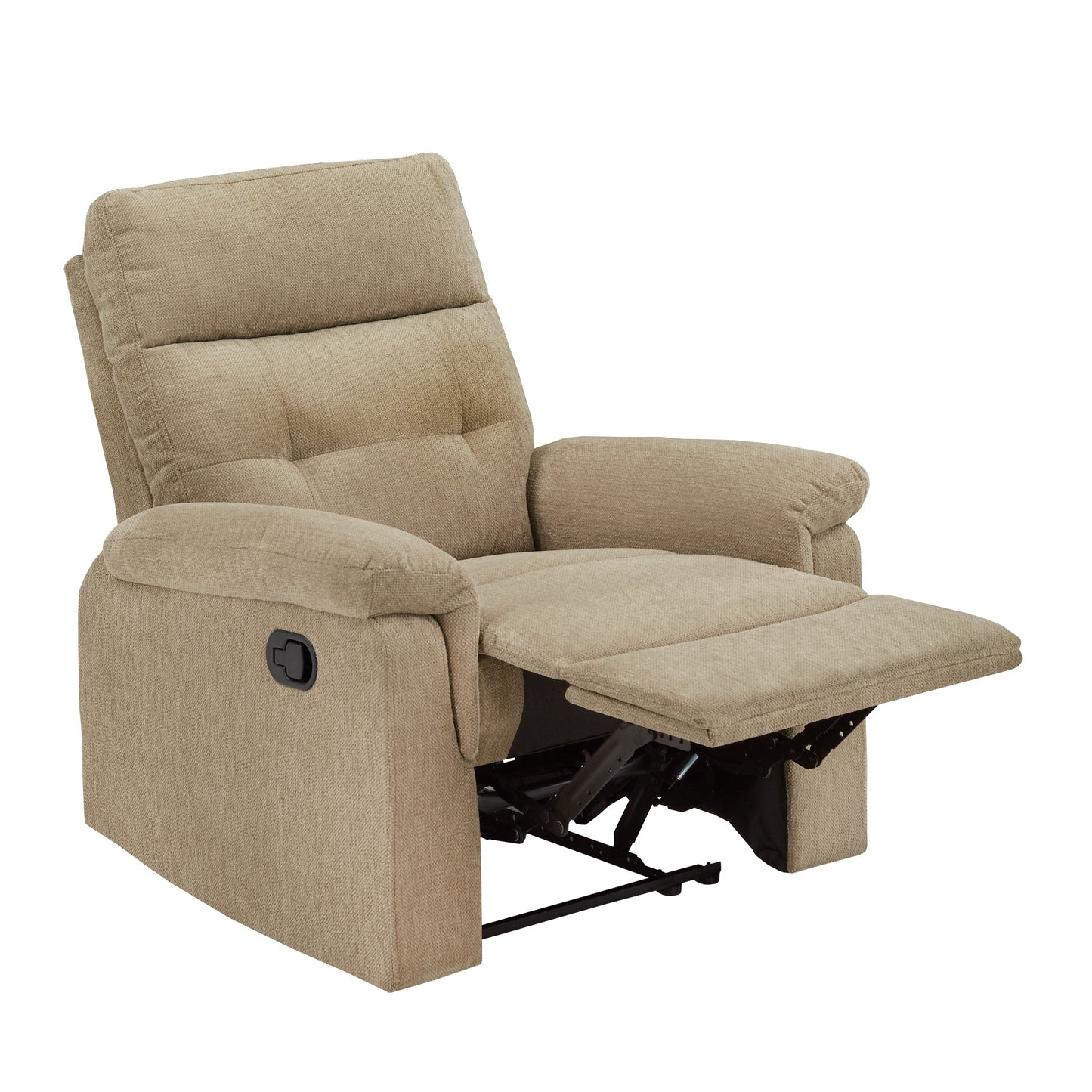 Chenille Fabric Manual Recliner - Tan