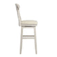 Napoleon Back Wood Swivel Bar Stool - Antique White Finish