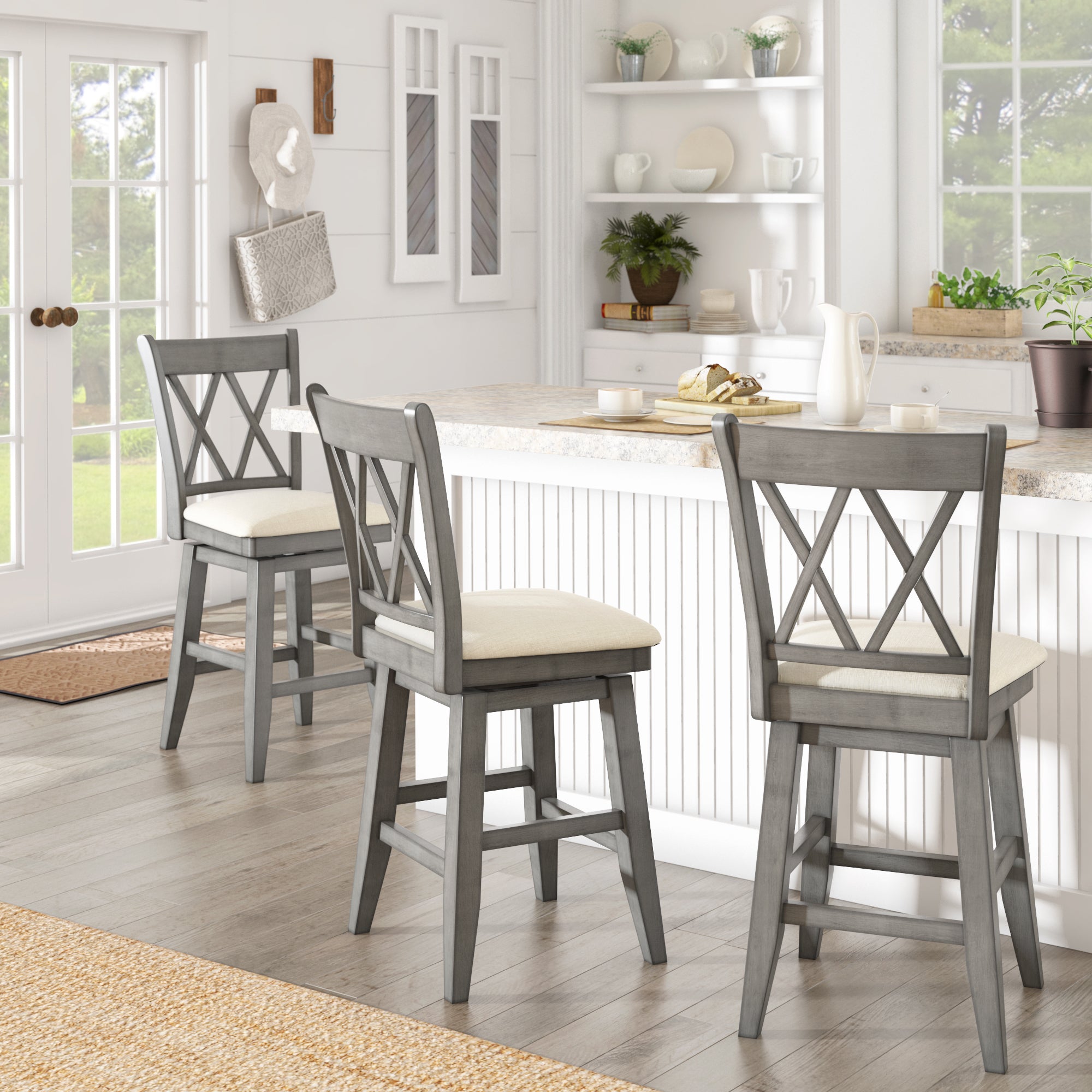 Gray x back online dining chairs