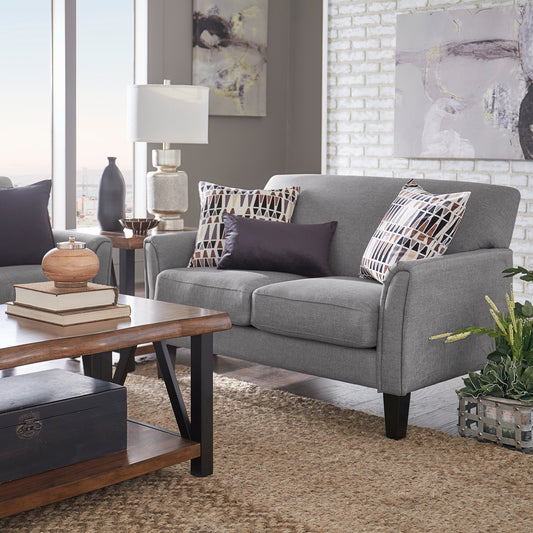 Modern Loveseat - Gray Linen