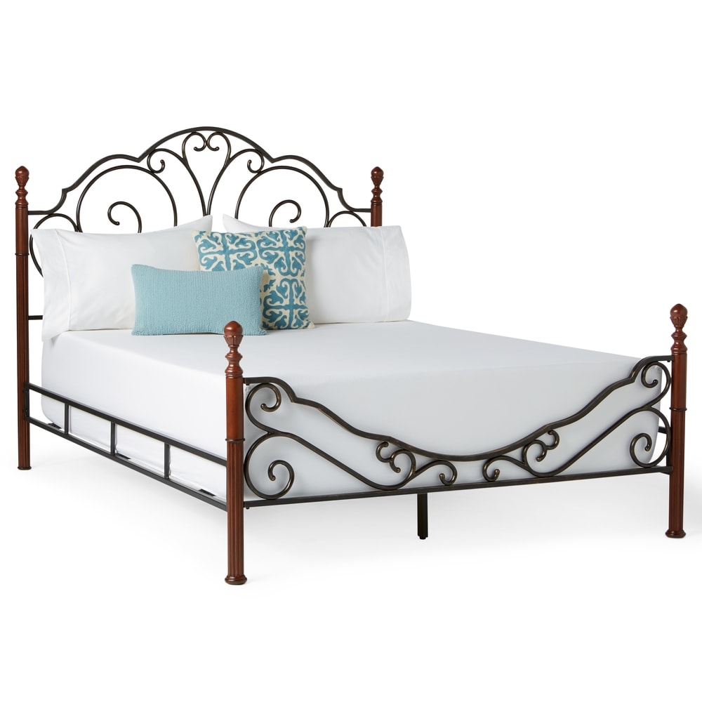 Graceful Scroll Bronze Metal Bed - Full