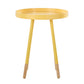 Paint-Dipped Round Tray-Top End Table - Banana Yellow