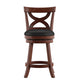 Cherry X-Back Swivel High Back Stool - Counter Height