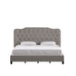 Adjustable Diamond Tufted Camelback Bed - Gray, King