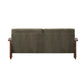 Mission-Style Wood Sofa - Olive Microfiber, Oak Finish