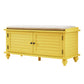 Velvet Cushion Storage Bench - Yellow