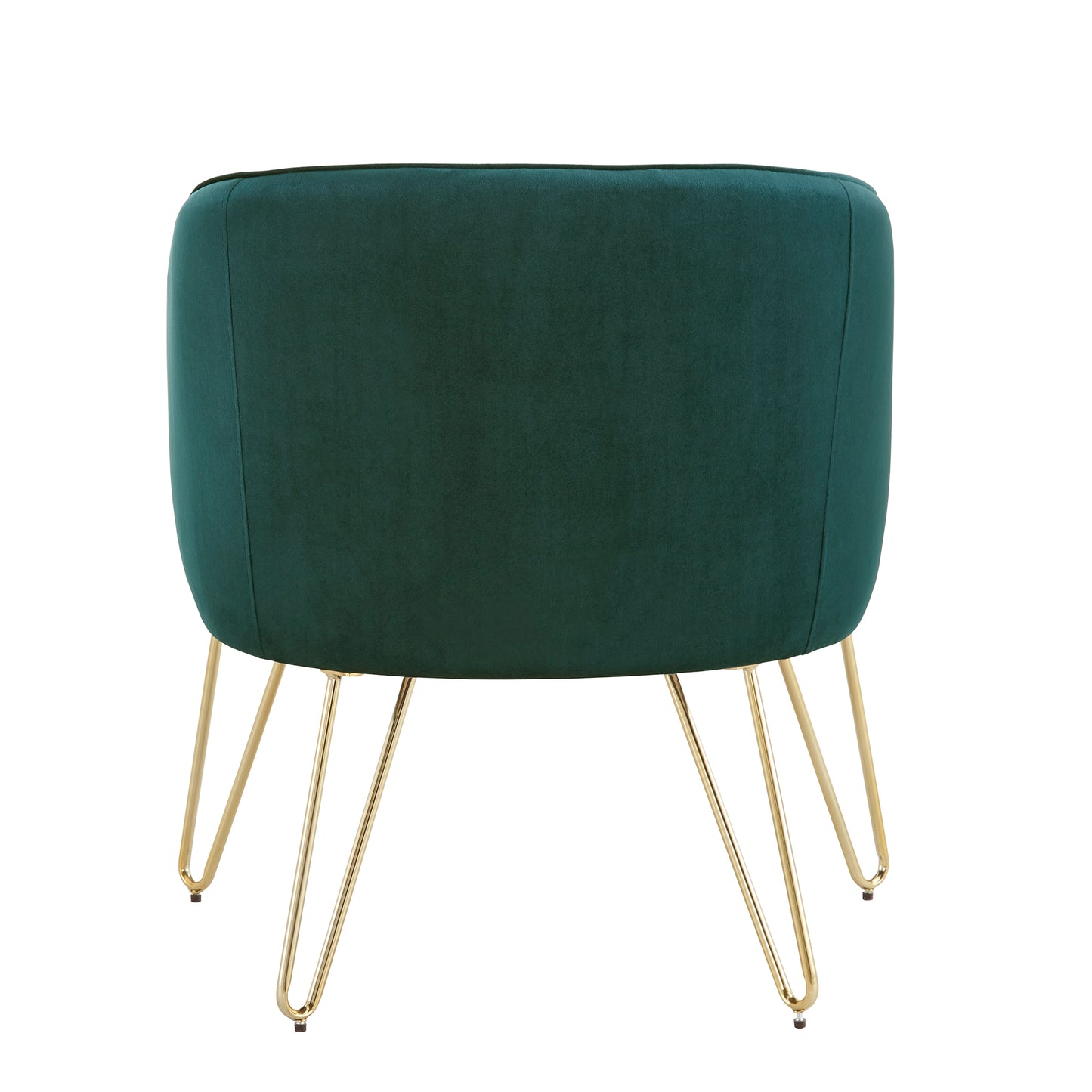 Gold Finish Velvet Accent Chair - Dark Green