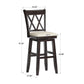 Double X-Back Wood Swivel Bar Stool - Antique Black Finish