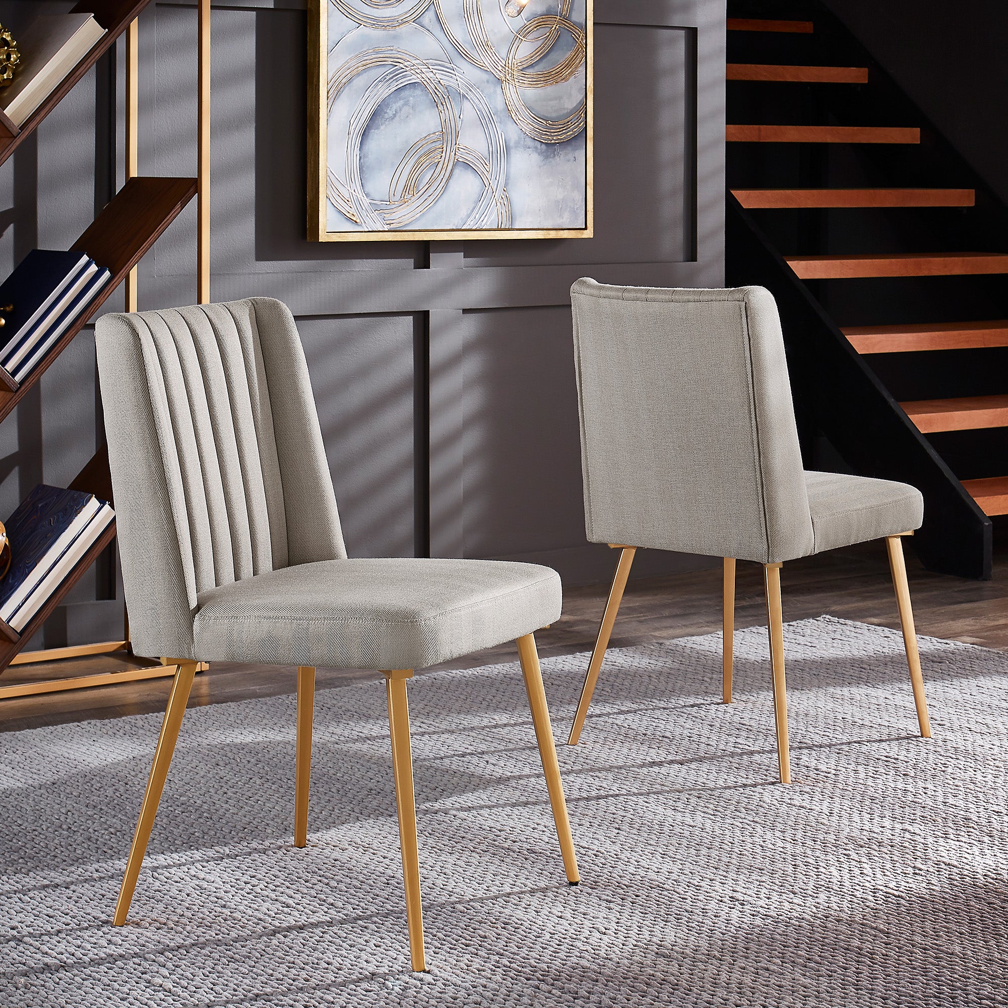 Light grey 2025 fabric dining chairs