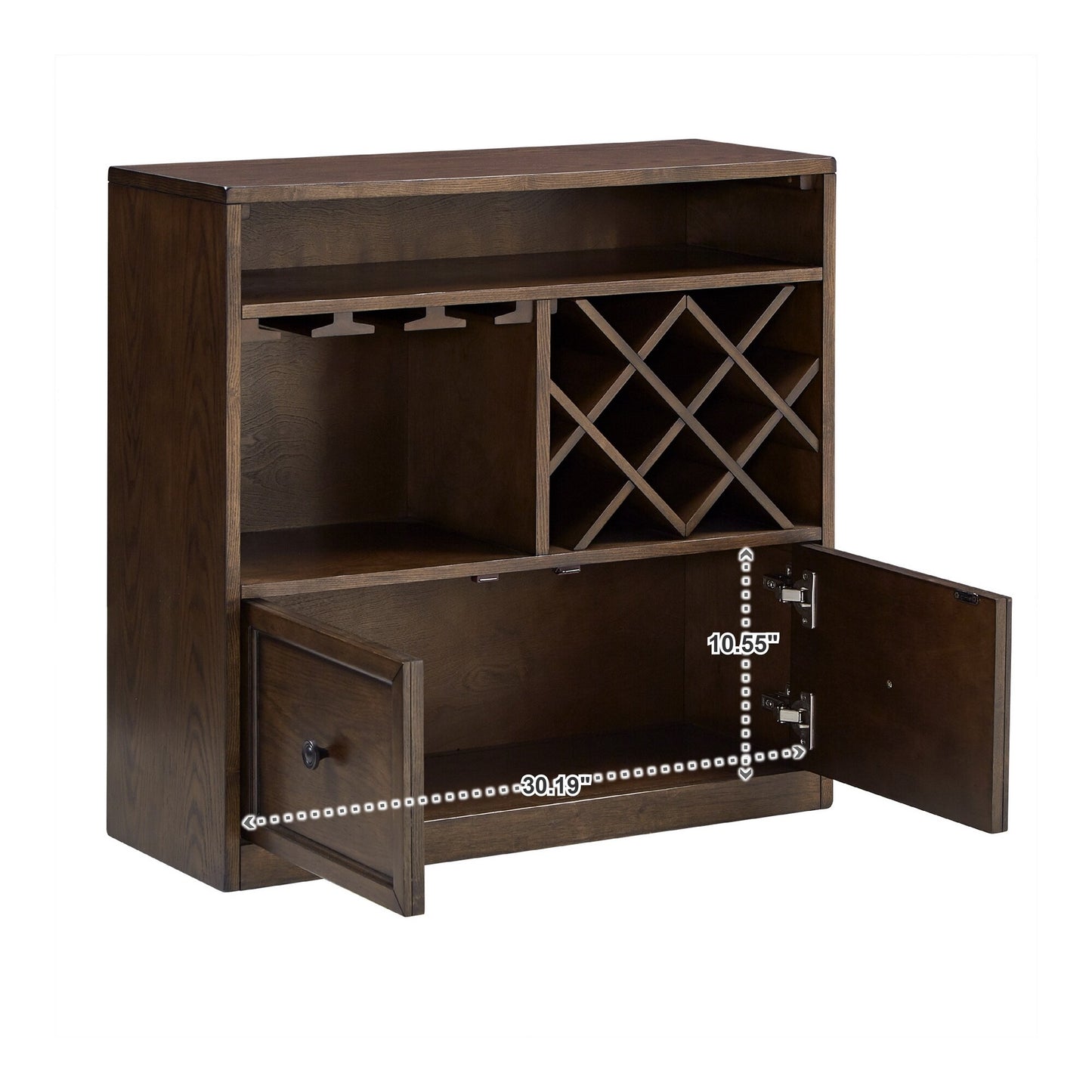 Rectangular Counter Height Dining Table - With Two Wine Cabinets