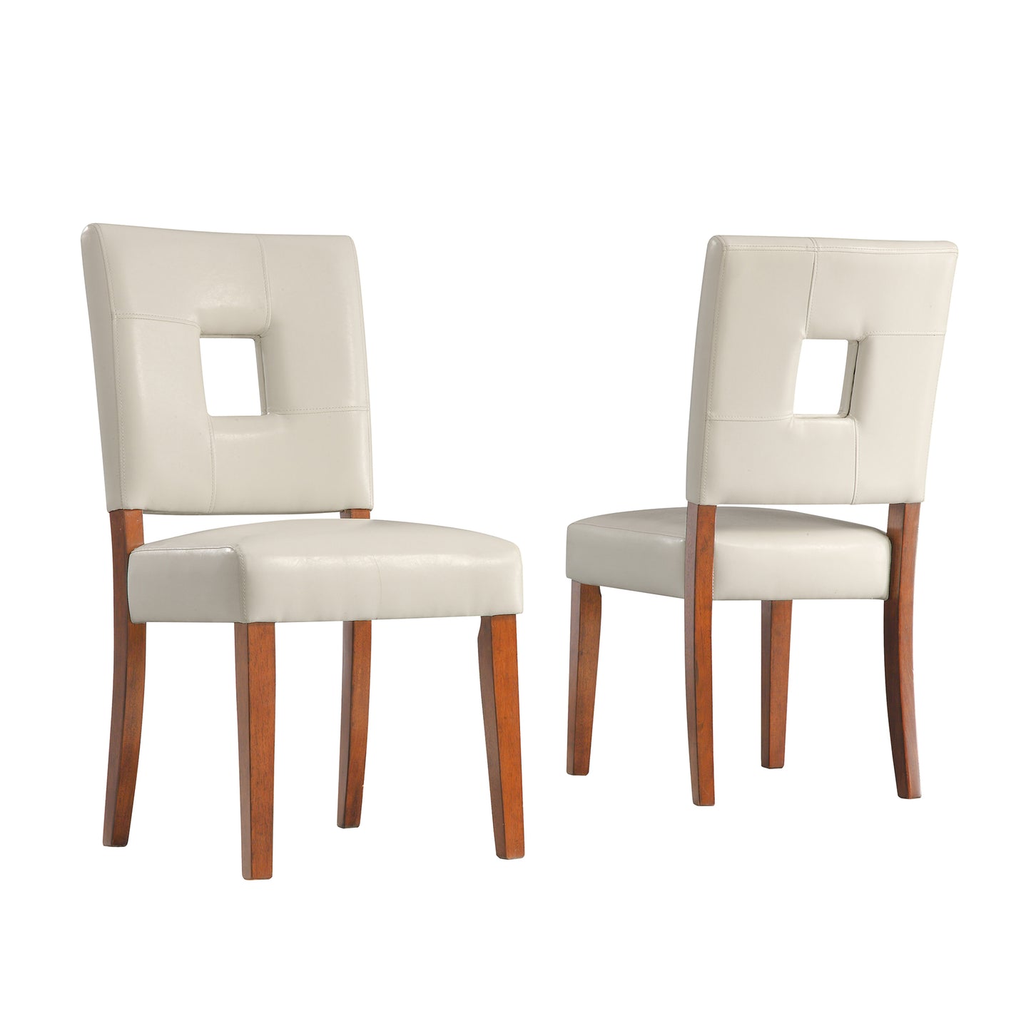 White Faux Leather Dining Chairs (Set of 2)