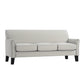 Modern Sofa - White Linen, Espresso Finish