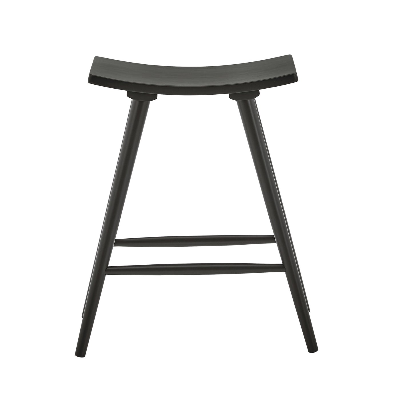 Solid Wood 24" Counter Stool (Set of 2) - Vulcan Black