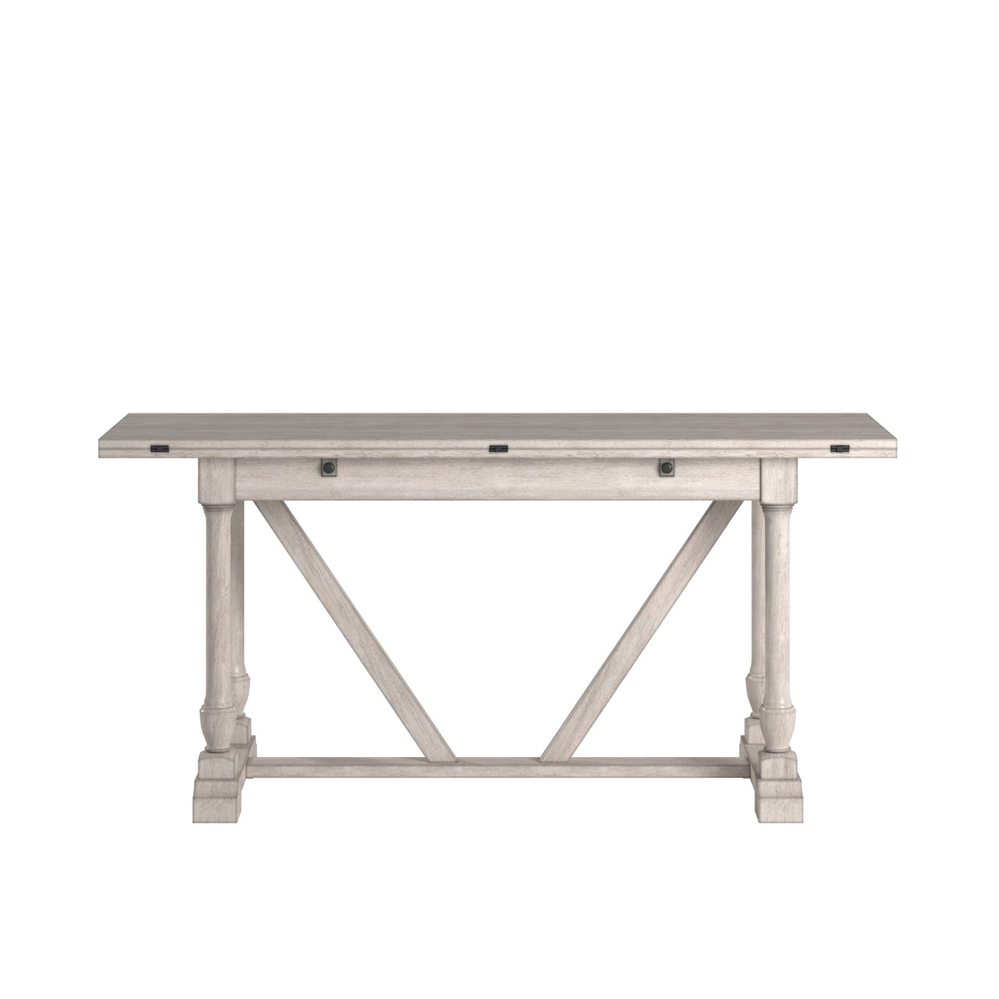 Convertible Dining or Console/Sofa Table - Antique White Finish