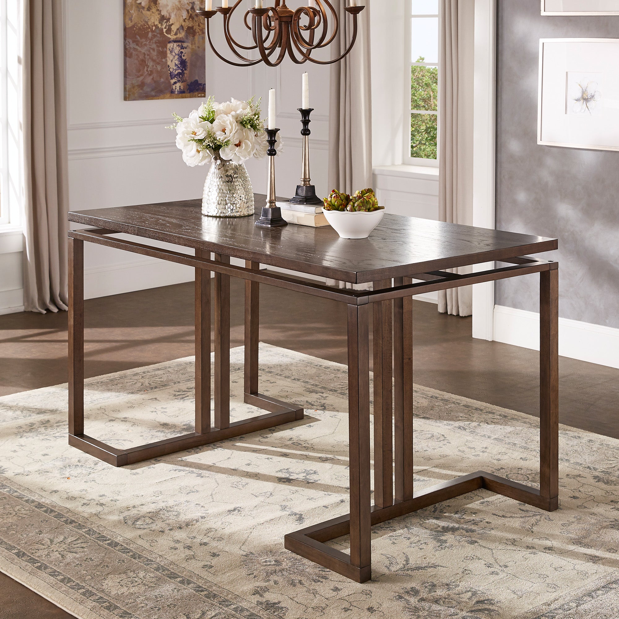 Rectangular Counter Height Dining Table With One Wine Cabinet by iNSPIRE Q Classic iNSPIRE Q Home