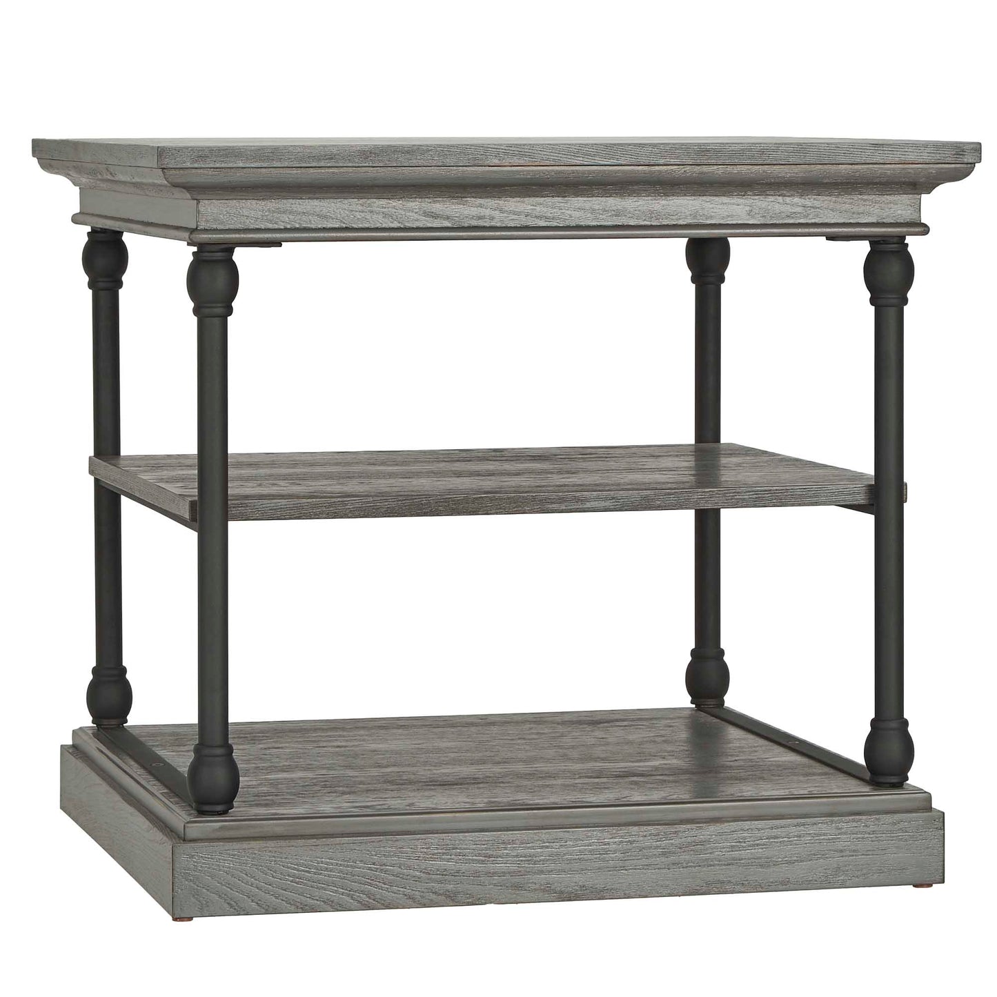 Cornice Accent Storage Side Table - Gray Finish