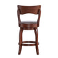 Swivel 24-inch Brown Counter Height Barstool - Brown Faux Leather