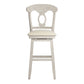 Napoleon Back Wood Swivel Bar Stool - Antique White Finish