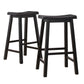 Saddle Seat 29" Bar Height Backless Stools (Set of 2) - Black Sand-Through Finish