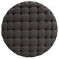 Round Tufted Ottoman with Casters - Dark Gray Linen