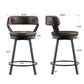 Faux Leather Metal Swivel 25" Counter Height Stools (Set of 2) - Brown