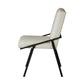 Black Finish Metal Ivory Fabric Dining Chair (Set of 2)