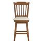 Slat Back Counter Height Wood Swivel Chair - Oak Finish