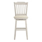 Slat Back Bar Height Wood Swivel Bar Stool - Antique White Finish