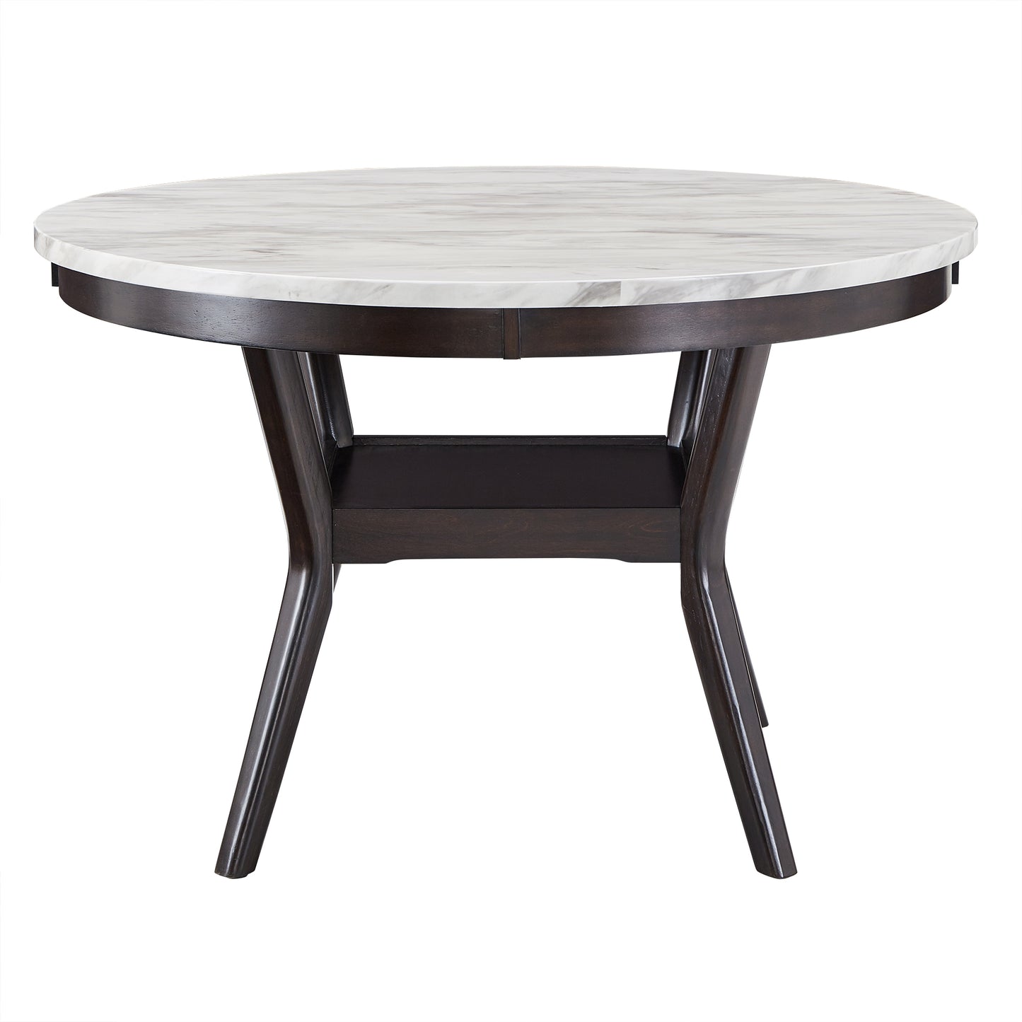 White Faux Marble Round Table - 48" Dining Table