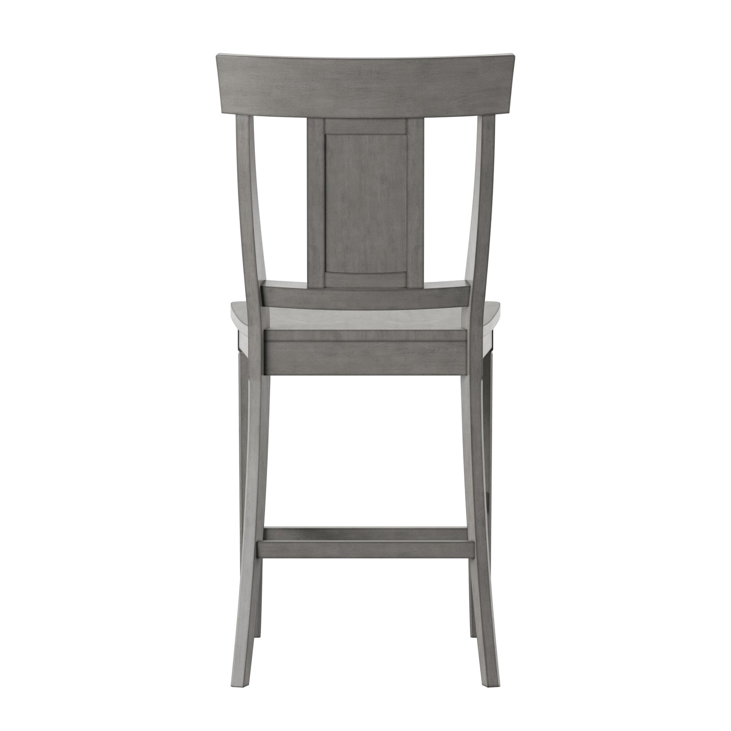 Panel Back Wood Counter Height Chairs (Set of 2) - Antique Gray