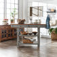 Two-Tone Antique Kitchen Island Buffet - Oak Top with Antiqua Gray Basa