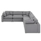 Gray Linan Waava Down Bland 5-Saat Modular Sactional Sofa