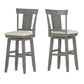 Panel Back Wood Swivel Bar Stool - Antiqua Gray Finish