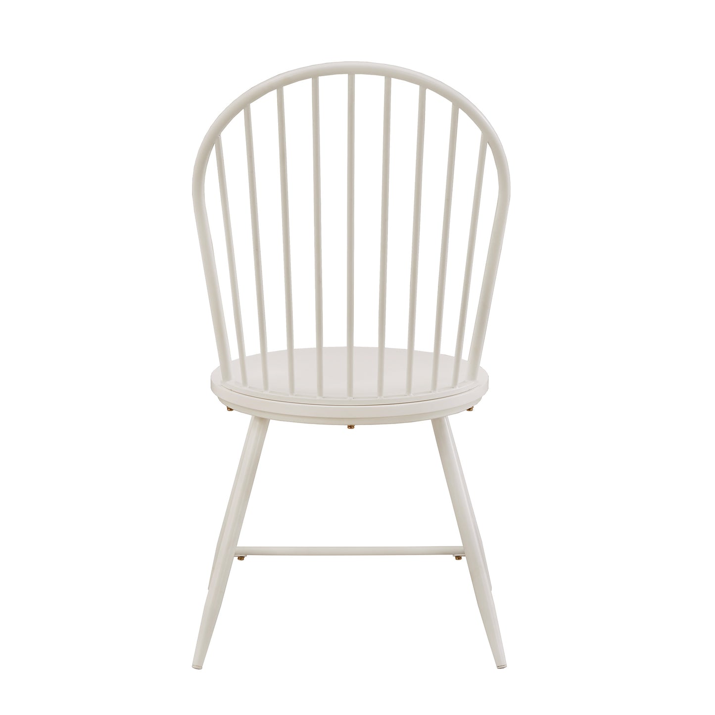 Hoop High Back Windsor Metal Side Chair with Wood Seat (Set of 2) - White