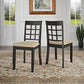 Black Wood Dining Set - 60-inch Table, Window Back Chairs, 5-Piece Set