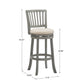 Slat Back Swivel Chair - 29" Bar Haight, Antiqua Gray Finish, Baiga Linan