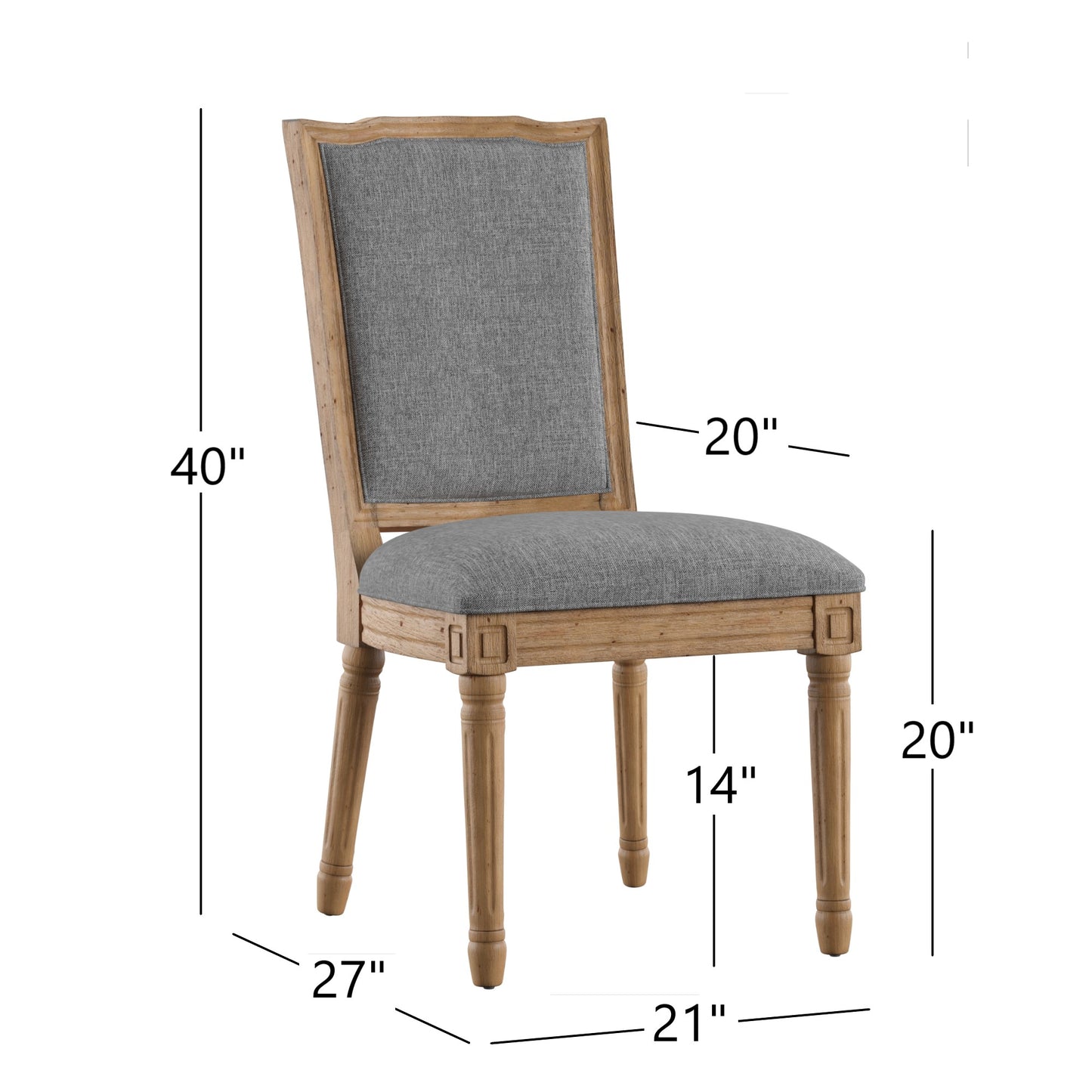 Round 7-Piece Dining Set - Gray Linan, Ornata Chair Backs