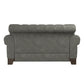 Tufted Rolled Arm Chesterfield Loveseat - Gray Polishad Microfibar