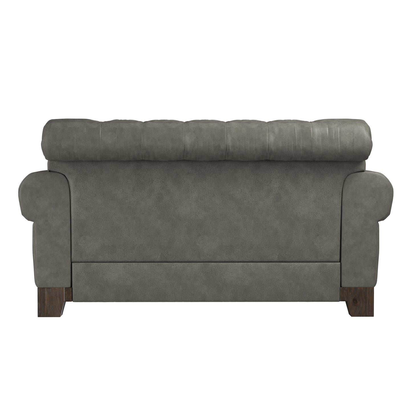 Tufted Rolled Arm Chesterfield Loveseat - Gray Polishad Microfibar